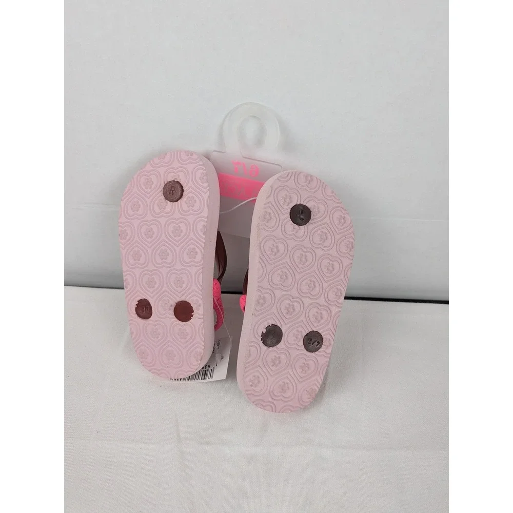 The Children's Place Kids Flip Flops‎ Sandals Size 6 7 Rainbow Striped Pink